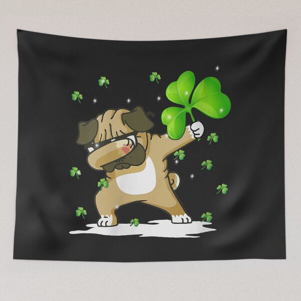 Artikelvorschau, Damen Lucky Irish Shamrock Pug Dabbing V-Neck entworfen und verkauft von ricnikkiaavi.