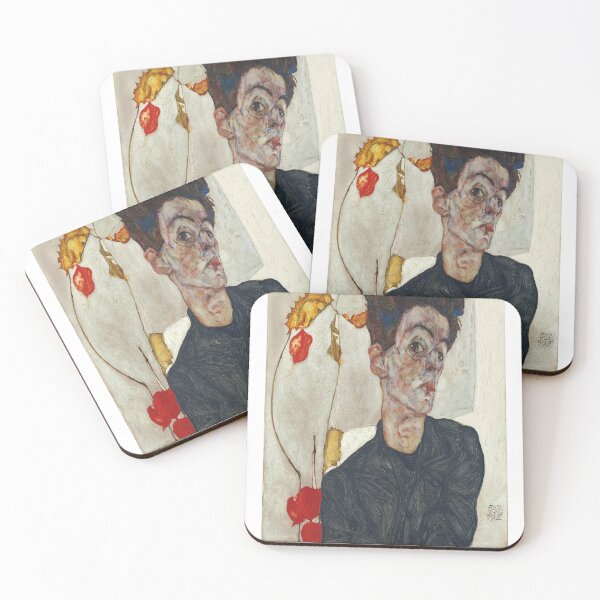 Item preview, Egon Schiele Self Portrait with Chinese Lantern Plant 1912 designed and sold by Vitage-Art45.