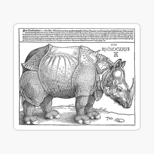 Rhinozeros, Albrecht Dürer 1515 Sticker