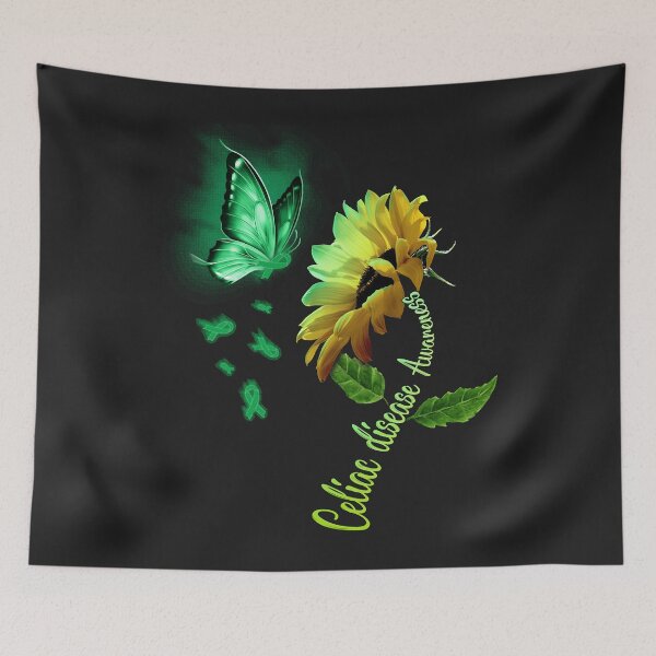 Item preview, Butterfly Sunflower Celiac disease Awareness Long Sleeve designed and sold by marcipattysk1i.