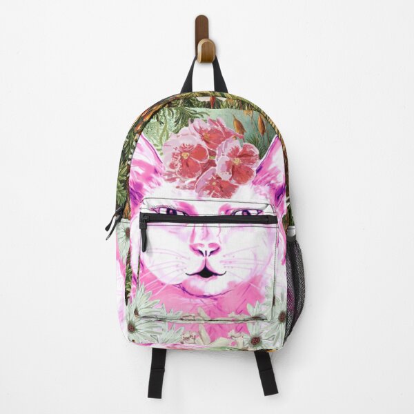Item preview, Flower crowned pink cat designed and sold by Rebeccasdigart.