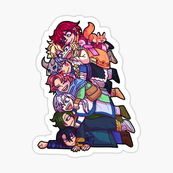 AKATSUKI NO YONA! HAPPY HUNGRY BUNCH STACKED STICKER <3 Sticker
