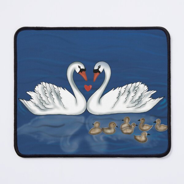 Item preview, Love Swan couple with Chicks designed and sold by Bhavani-Artwork.