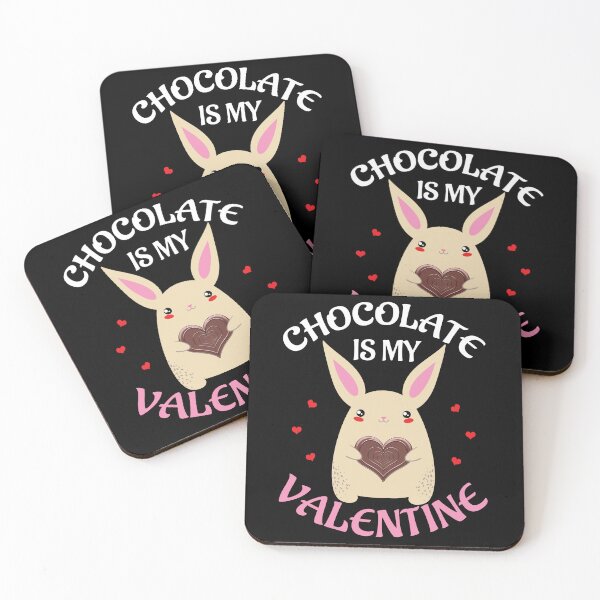 Item preview, Chocolate is my Valentine Cute Bunny Holding Chocolate Heart designed and sold by dass-art.