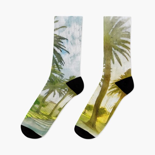 Item preview, Landscape with palm trees. Watercolor designed and sold by Vivid Studio.