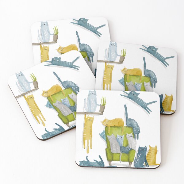 Item preview, Funny cats are having a great time.  designed and sold by Anya Illustration Studio.