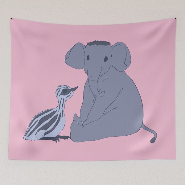 Artikelvorschau, Elefant und Emu sagen Hallo entworfen und verkauft von ERNorman.