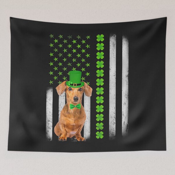 Item preview, Cute Dachshund Saint Patrick's Day American Flag Dogs Lover designed and sold by marcipattysk1i.