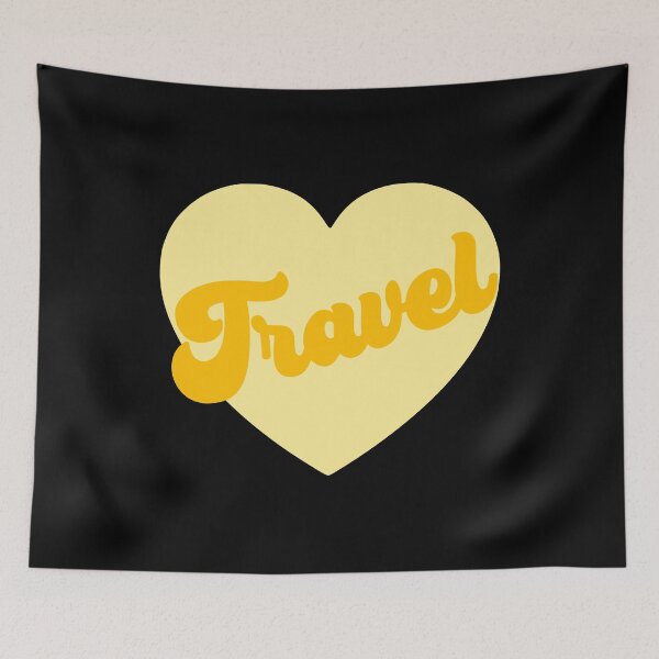 Item preview, I love to travel slogan with yellow heart designed and sold by kapotka.