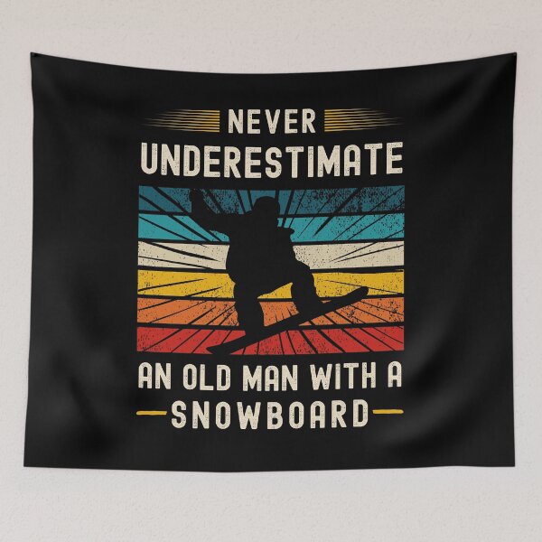 Item preview, Snowboarding - Never Underestimate An Old Man With A Snowboard - Snowboard Snowboarder designed and sold by retrodesigner14.