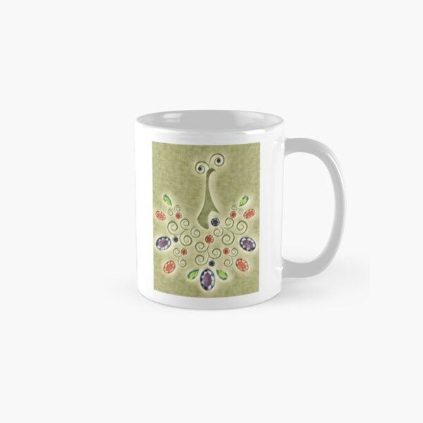 Light green peacock abstract Classic Mug