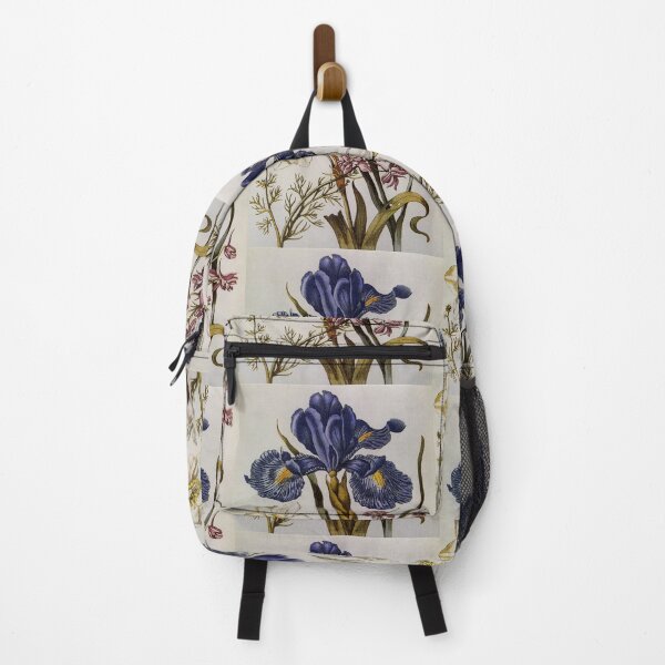 Item preview, Antique blue English Iris, pink Delphinium, white Narcissus 1680 designed and sold by aapshop.