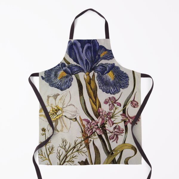Item preview, Antique  blue English Iris, pink Delphinium, white Narcissus 1680 designed and sold by aapshop.