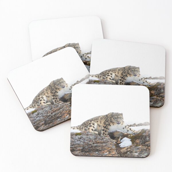 Item preview, Snow Leopard on rocky ledge designed and sold by James Cumming.
