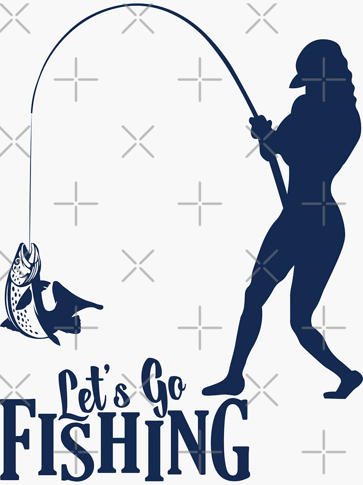 Lets Go Fishing Sticker Design Graphic by Regulrcrative · Creative