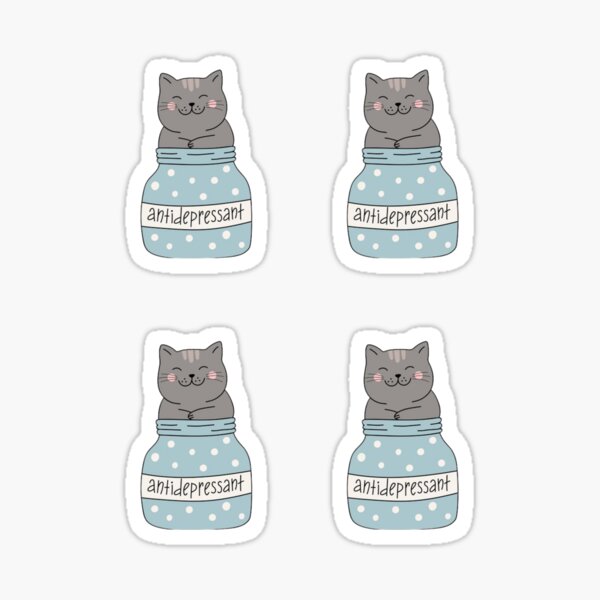 "Cat Antidepressant Love Medicine KITTY" Sticker for Sale by