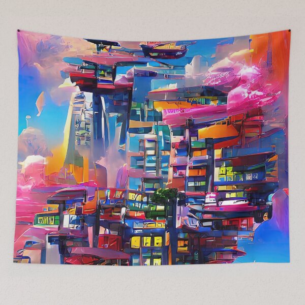 Item preview, Abstract Vibrant Sky City designed and sold by Arkneer.