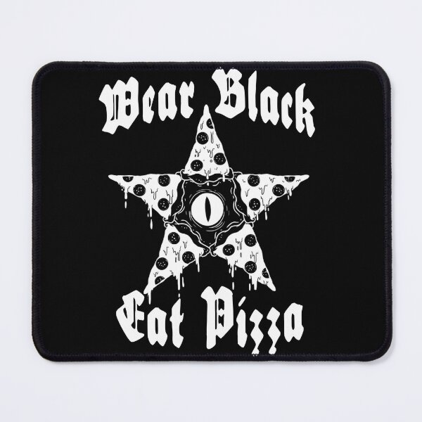 Item preview, Wear Black Eat Pizza Occult Gothic Pagan satanic Pizza Pentagram Tshirt designed and sold by Reign Of Darkness.