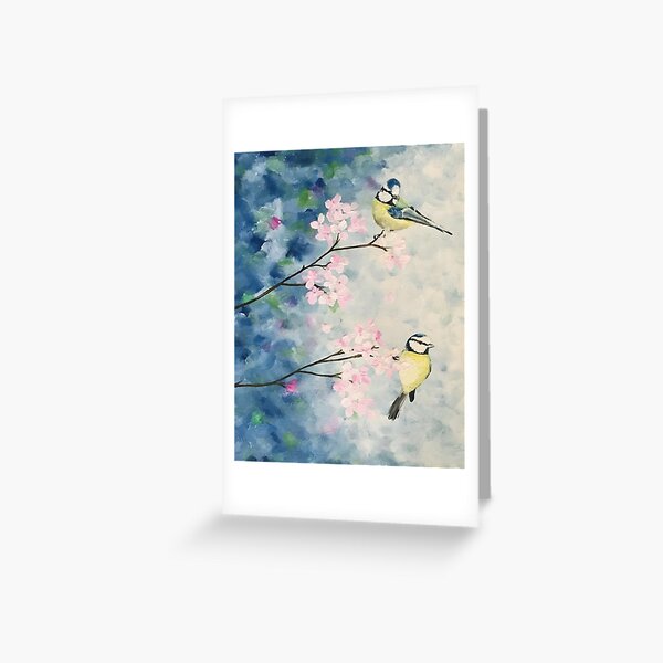 Item preview, Blue Tits on Cherry Blossom 1 designed and sold by Coco Blast.