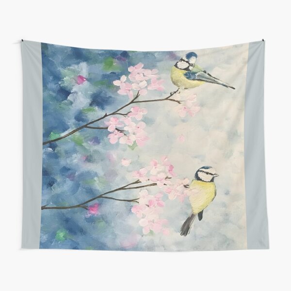 Item preview, Blue Tits on Cherry Blossom 1 designed and sold by Coco Blast.