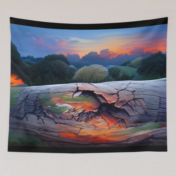 Item preview, AI Generated Art, Fallen Tree at Sunset designed and sold by ACC .