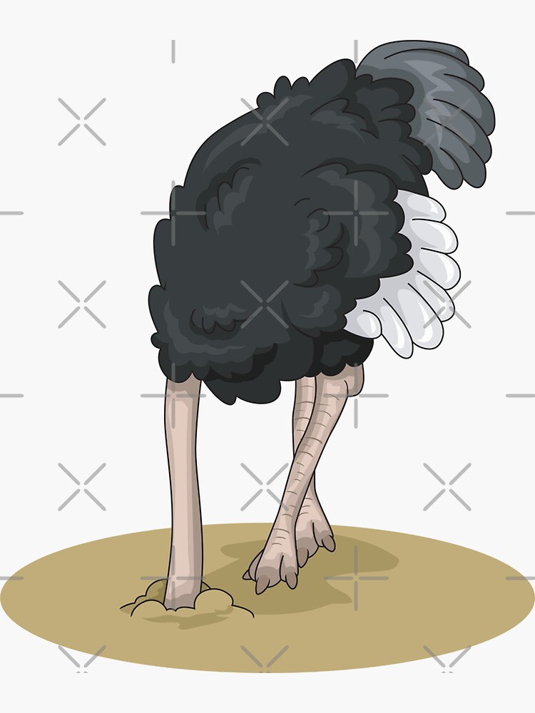 "BLACK ostrich head in the sand" Sticker for Sale by SaidDhaouadi