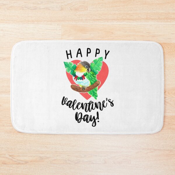 Item preview, Happy Valentine's Day Caique Parrot Watercolor designed and sold by Ivy Lily Art.