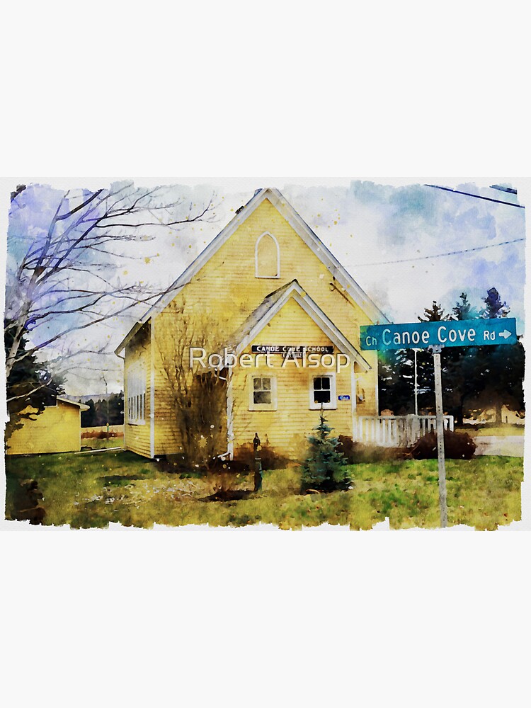"Canoe Cove School PEI Art" Sticker for Sale by RobertAlsop Redbubble