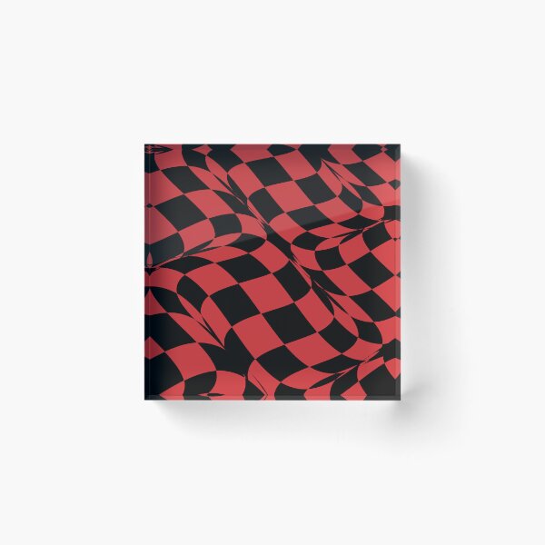 Artikelvorschau, Black and Red Distorted Checkerboard Pattern Pairs Coloro 2022 Popular Color Red Glow 013-43-37 entworfen und verkauft von ColorOfTheYears.