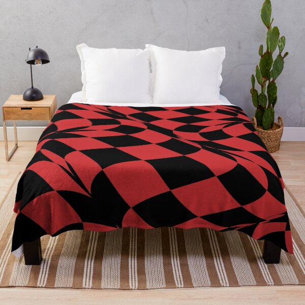Artikelvorschau, Black and Red Distorted Checkerboard Pattern Pairs Coloro 2022 Popular Color Red Glow 013-43-37 entworfen und verkauft von ColorOfTheYears.