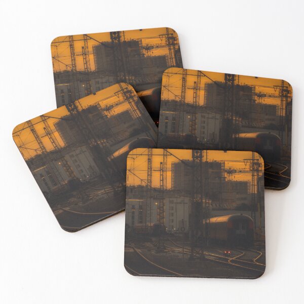 Item preview, Sunset at trainstation in Nuremberg designed and sold by CrazyShutter.