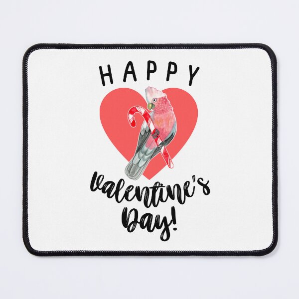Item preview, Happy Valentine's Day Galah Cockatoo Candy Cane designed and sold by Ivy Lily Art.