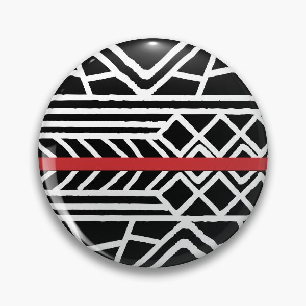 Item preview, Red Black and White Mudcloth Stripes Pattern Pairs Coloro 2022 Popular Color Red Glow 013-43-37 designed and sold by ColorOfTheYears.