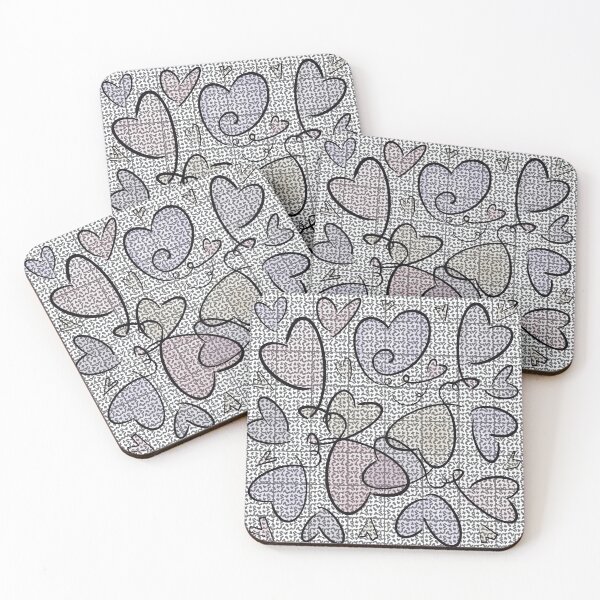 Item preview, Minimalist Lined Artwork with Hearts designed and sold by Michellelanoue.