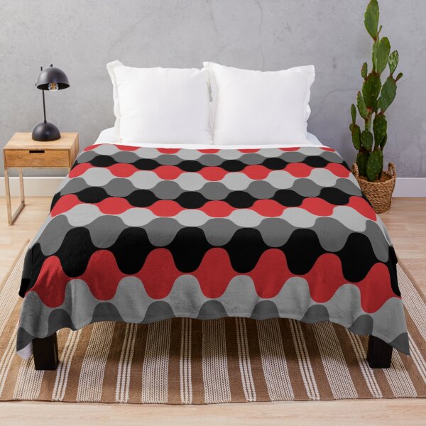 Item preview, Red Gray and Black Wavy Stripe Pattern Pairs Coloro 2022 Popular Color Red Glow 013-43-37 designed and sold by ColorOfTheYears.