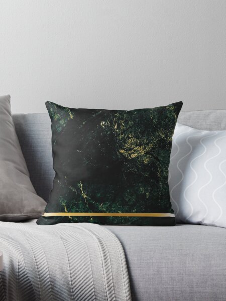 Green Teal Gold Golden Spiral Pillow online Cases, Sacred Geometry Inspired Soft Pillow Shams