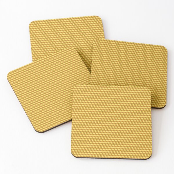 Item preview, Abstract yellow golden geometric hexagon pattern  designed and sold by philbraxton.