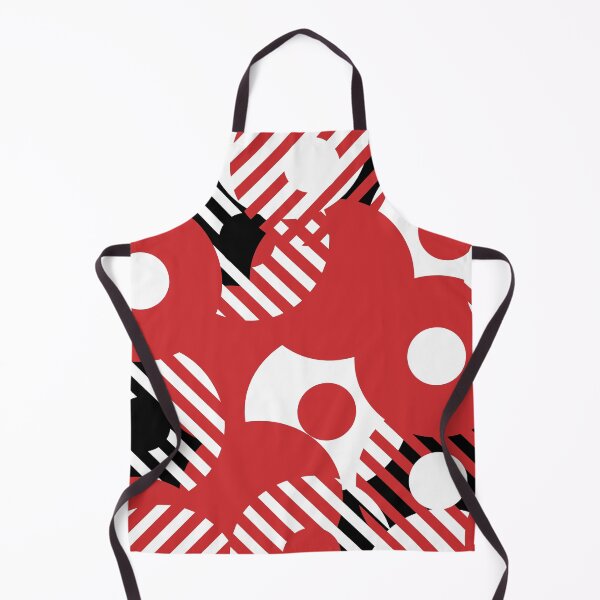 Item preview, Red Black and White Circle and Stripe Pattern Pairs Coloro 2022 Popular Color Red Glow 013-43-37 designed and sold by ColorOfTheYears.