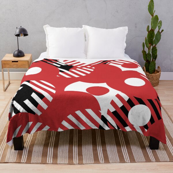Item preview, Red Black and White Circle and Stripe Pattern Pairs Coloro 2022 Popular Color Red Glow 013-43-37 designed and sold by ColorOfTheYears.