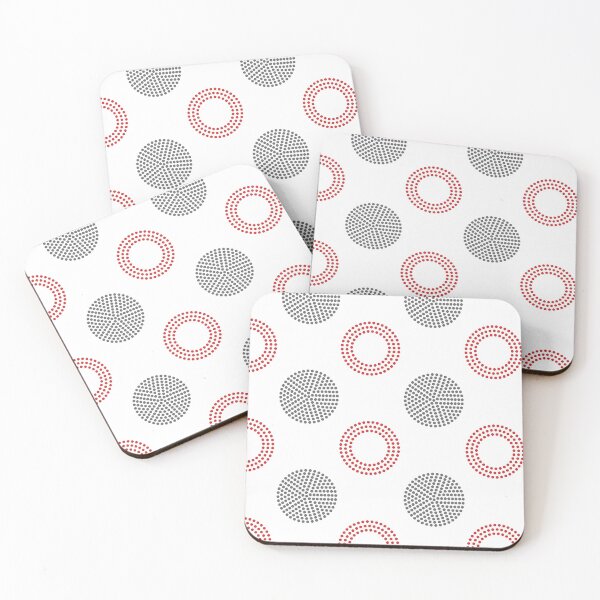 Item preview, Red Gray White Retro Circle Polka Dot Pattern Pairs Coloro 2022 Popular Color Red Glow 013-43-37 designed and sold by ColorOfTheYears.
