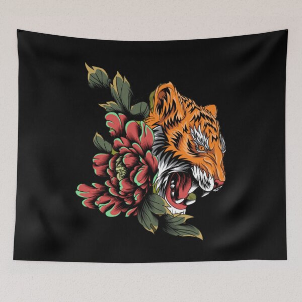 Item preview, Tiger with Red Flower designed and sold by Ala Muk.