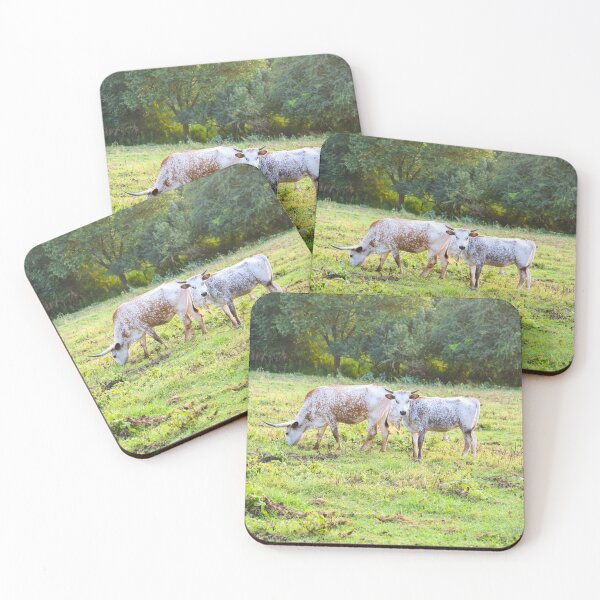 Item preview, Longhorn Cow and Baby in Green Field designed and sold by sjohnson70.