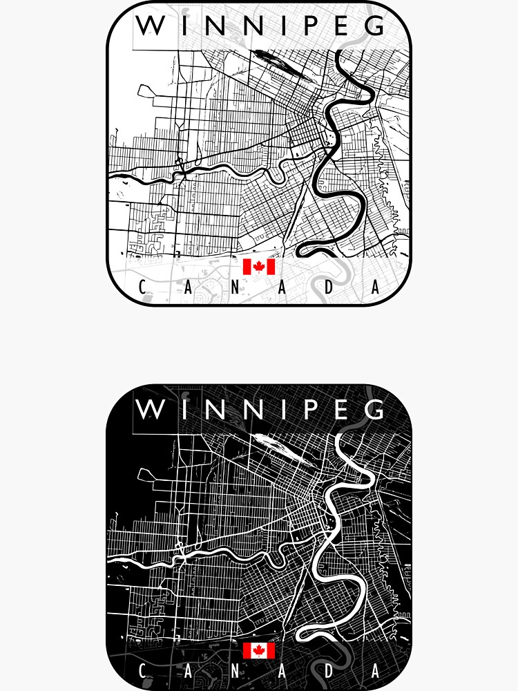 "WINNIPEG MAP CANADA Sticker Pack" Sticker for Sale by hatimelhag