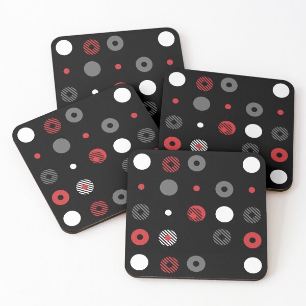 Item preview, Red Gray Black White Stripes Circle Dot Pattern Pairs Coloro 2022 Popular Color Red Glow 013-43-37 designed and sold by ColorOfTheYears.