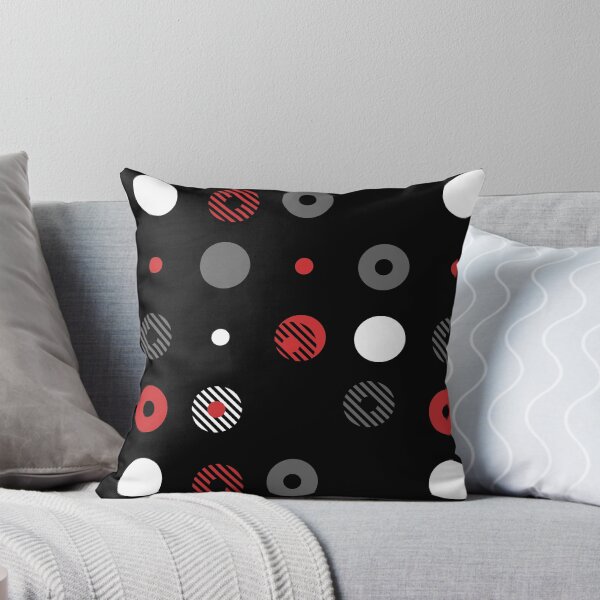 Item preview, Red Gray Black White Stripes Circle Dot Pattern Pairs Coloro 2022 Popular Color Red Glow 013-43-37 designed and sold by ColorOfTheYears.