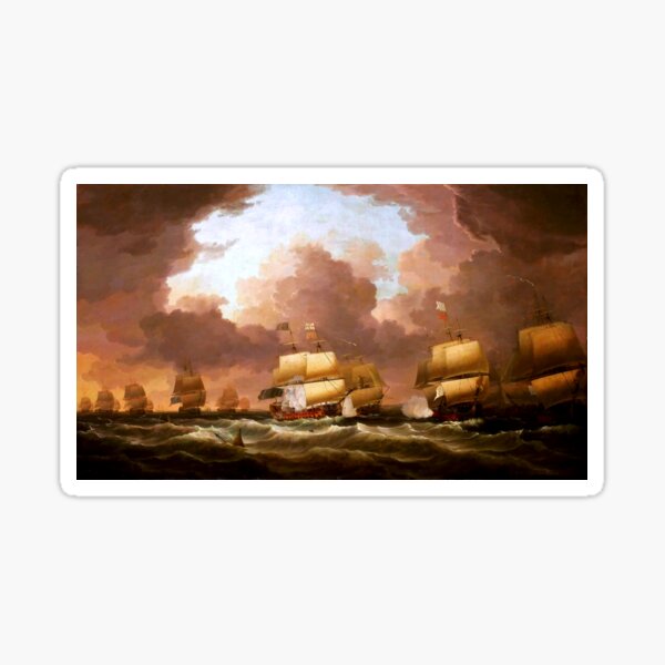 Aperçu de l'œuvre La bataille de la baie de Quiberon, Dominique Serres (1779) créée et vendue par Geraldo Garcia.
