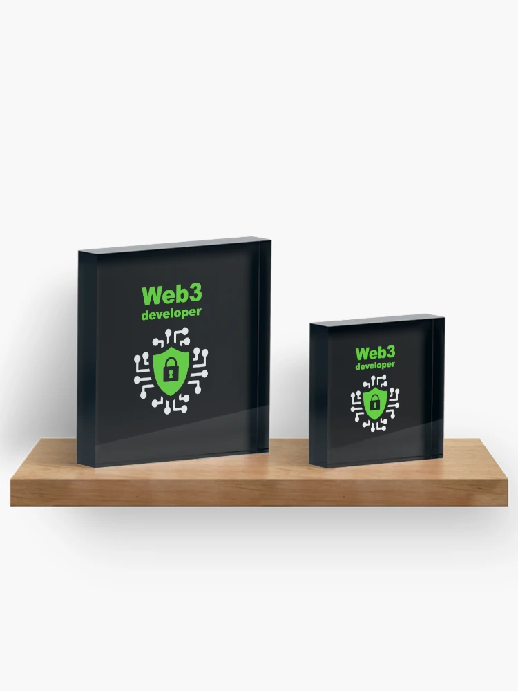 Thumbnail 3 of 5, Acrylic Block, Web3 Developer, Blockchain Developer, Cryptocurrency, Software Engineer, Computer Science, Fullstack Developer, Programming Humor, Dark designed and sold by Max-Wear.