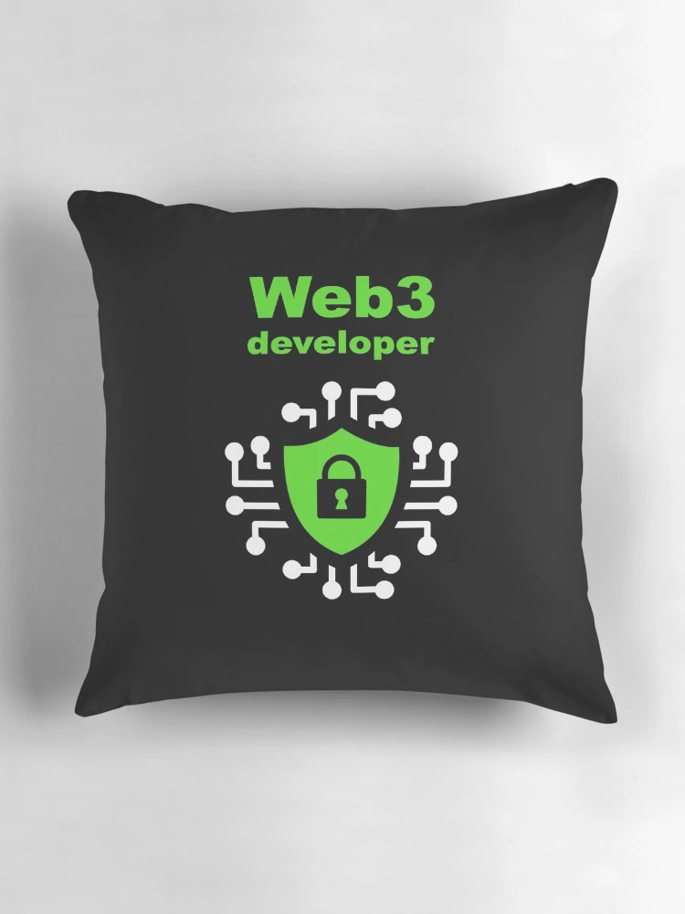 Thumbnail 3 of 4, Pillow, Web3 Developer, Blockchain Developer, Cryptocurrency, Software Engineer, Computer Science, Fullstack Developer, Programming Humor, Dark designed and sold by Max-Wear.