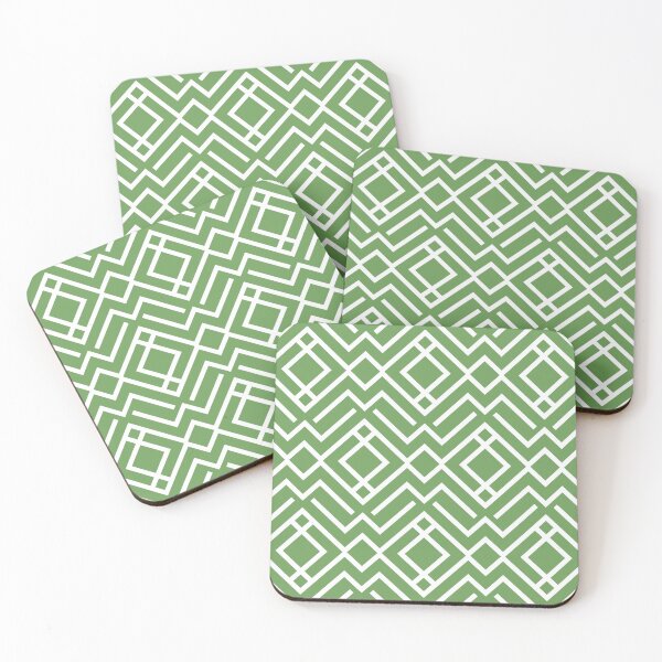 Item preview, Green and White Chevron Diamond Pattern Pairs Coloro 2022 Popular Color Seaweed Green 062-55-25 designed and sold by ColorOfTheYears.