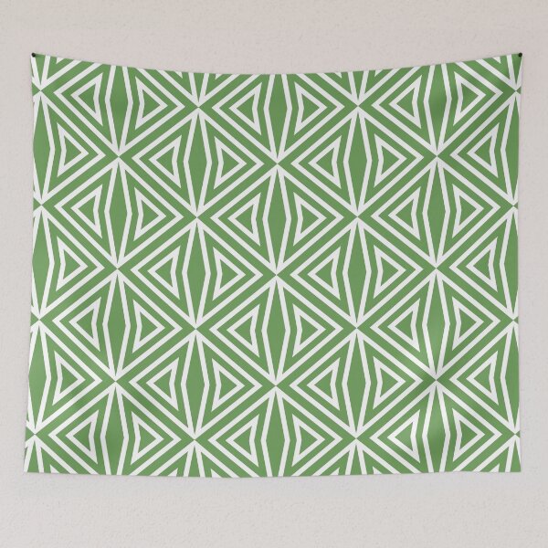 Item preview, Green and White Diamond Shape Tile Pattern 3 Pairs Coloro 2022 Popular Color Seaweed Green 062-55-25 designed and sold by ColorOfTheYears.